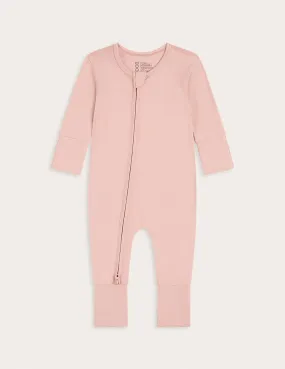 Baby Long Sleeve Romper - Dusty Pink