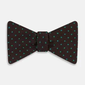 Blue and Brown Micro Dot Silk Bow Tie