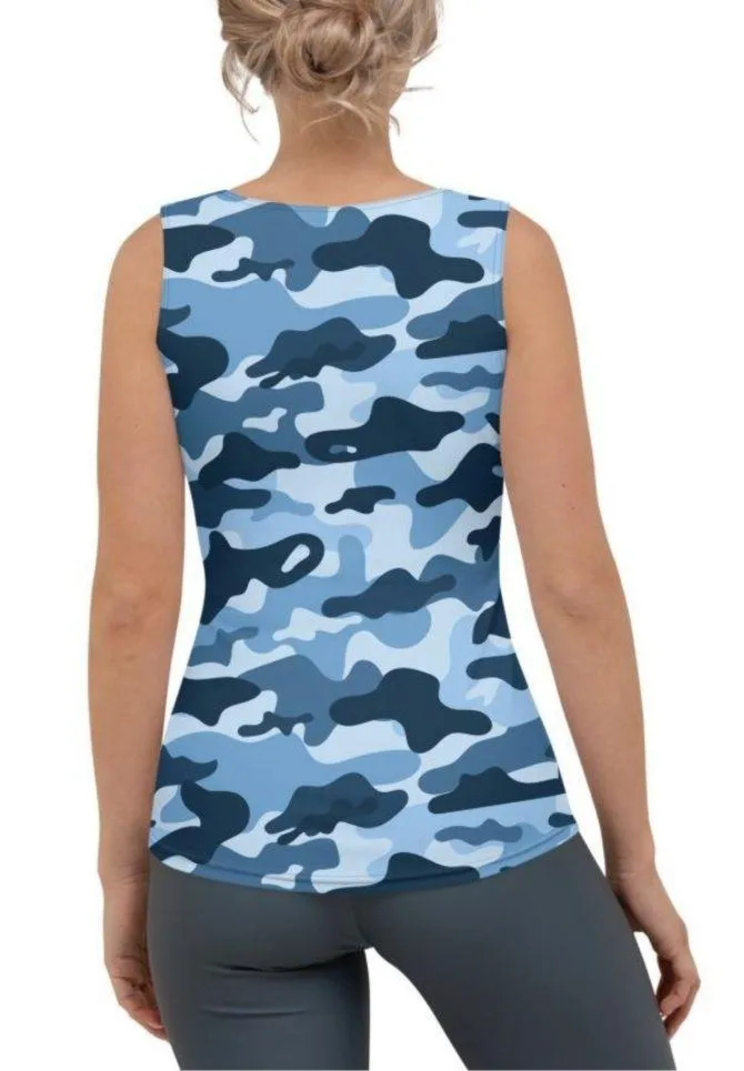 Blue Camo Tank Top