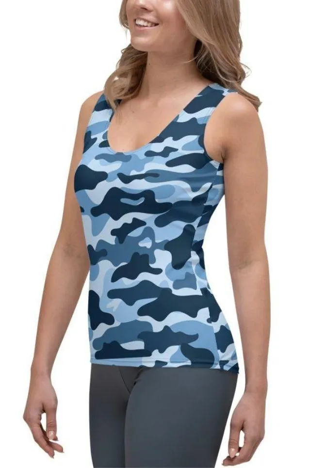 Blue Camo Tank Top