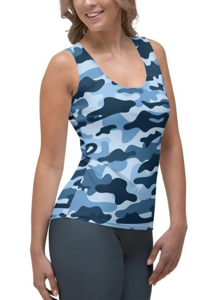 Blue Camo Tank Top