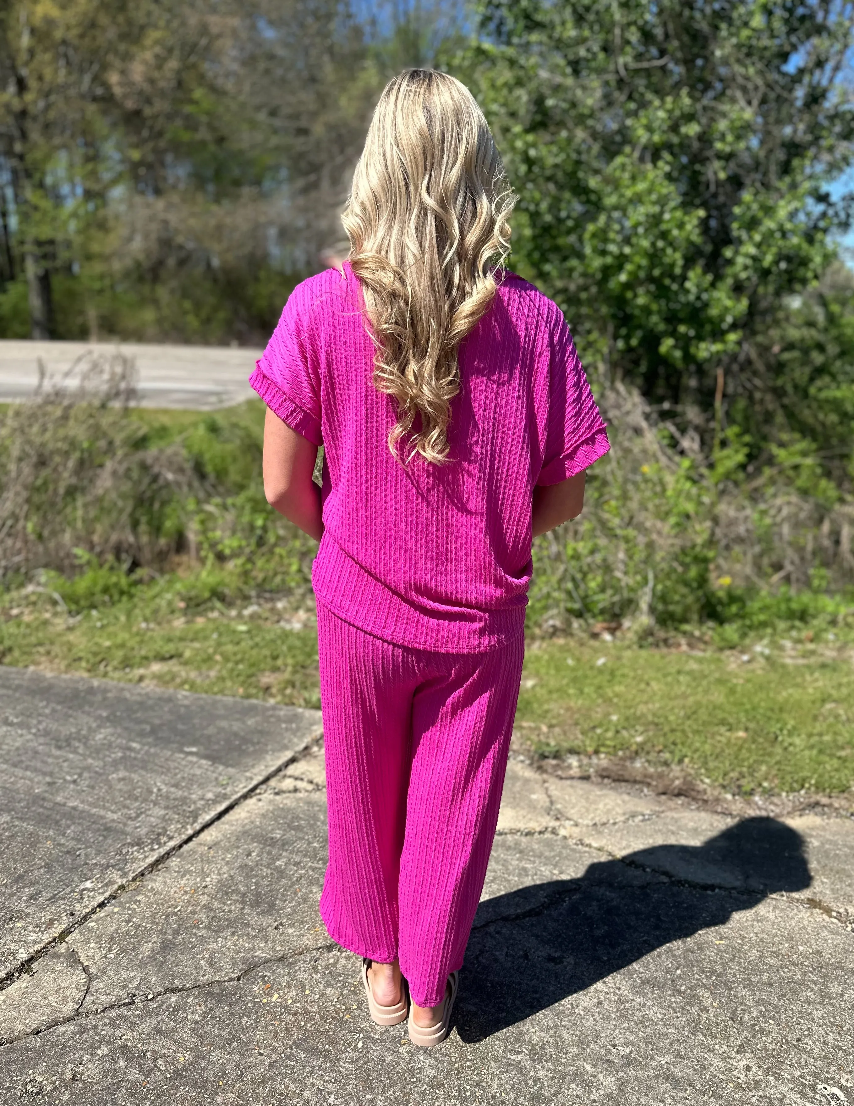 Boho Breeze Pant Set Magenta