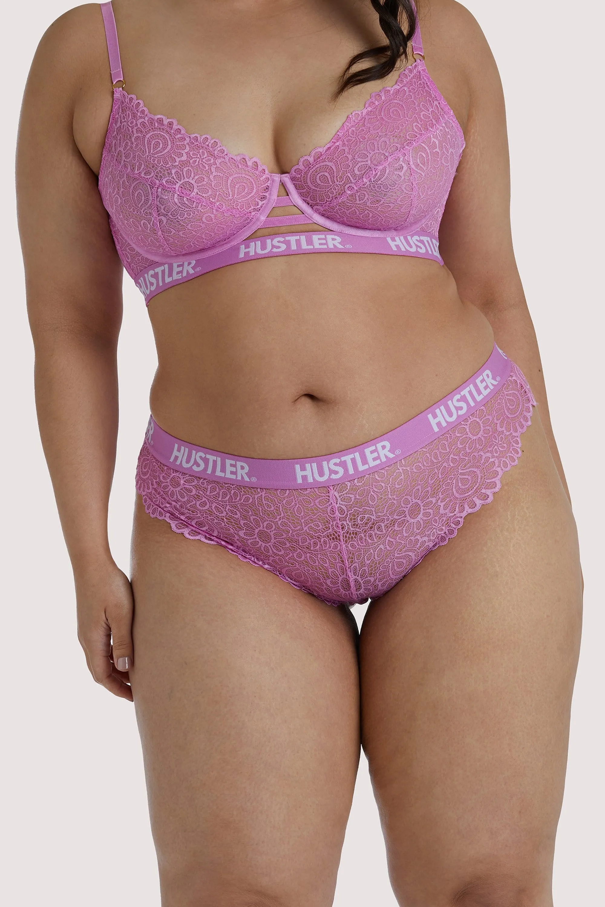 Branded Pink Curve Lace Brief