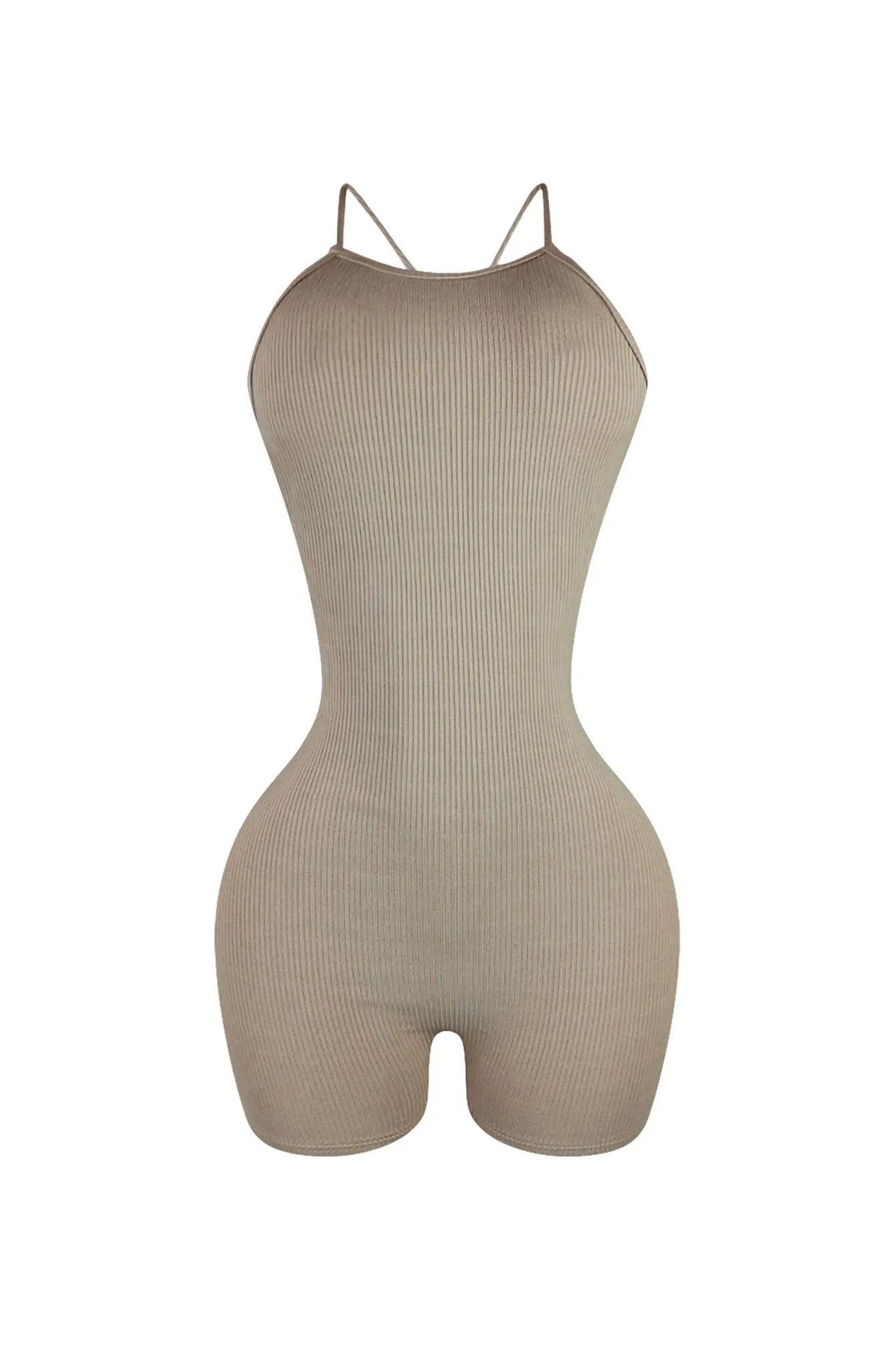 Brianna Ribbed X Back Knit Romper