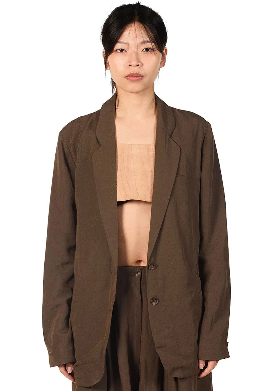 Brown Linen Blazer