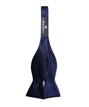 Bruno Piattelli Textured Silk Bow Tie - Navy