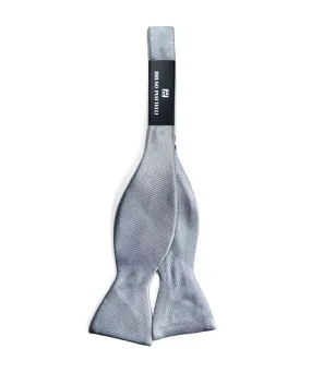 Bruno Piattelli Textured Silk Bow Tie - Silver