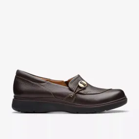 Clarks Women's Certina Ease Leather Loafer in Dark Brown