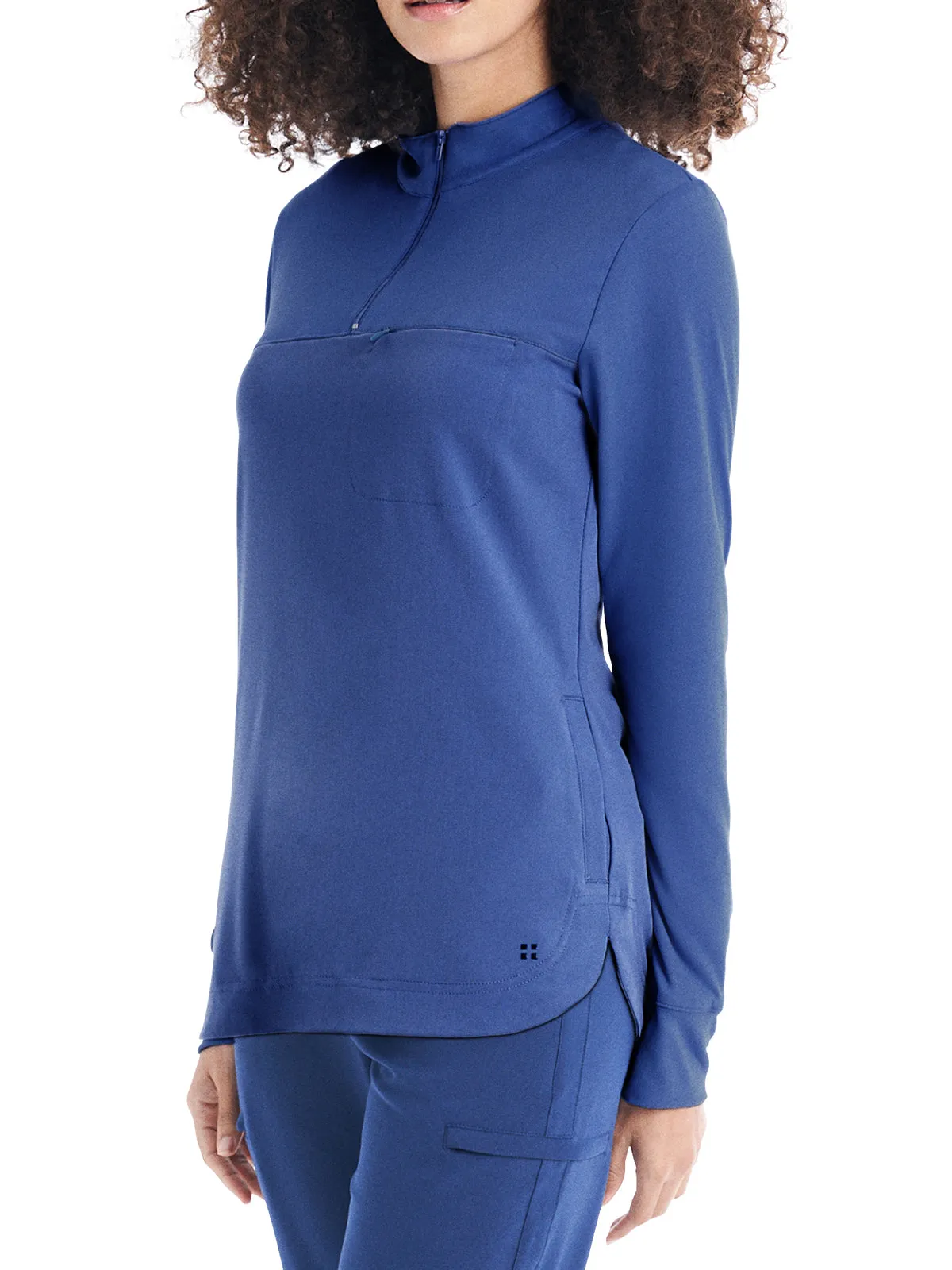 Crft - Women's 3-Pocket Quarter-Zip Mock Neck Pullover Top