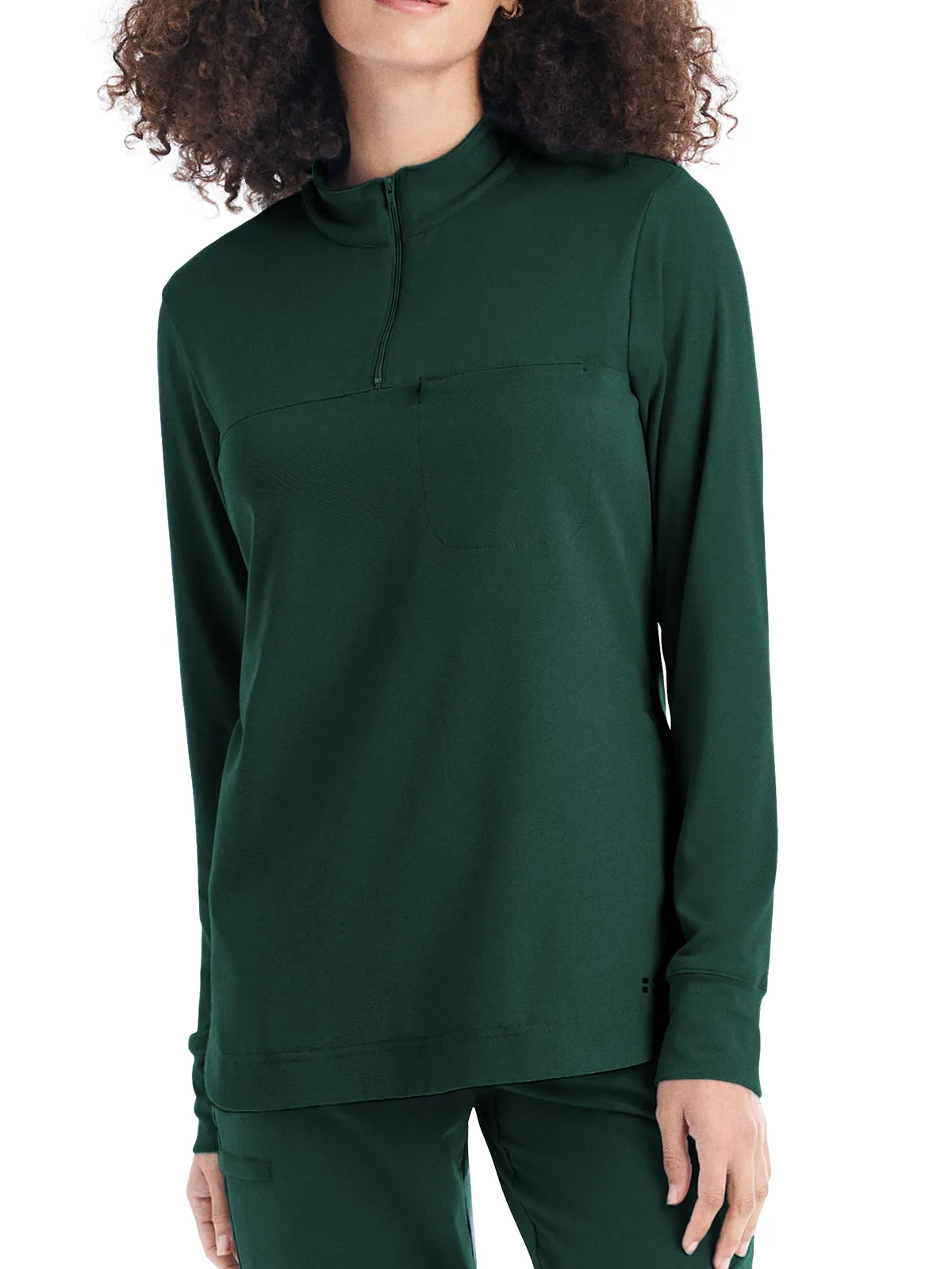 Crft - Women's 3-Pocket Quarter-Zip Mock Neck Pullover Top