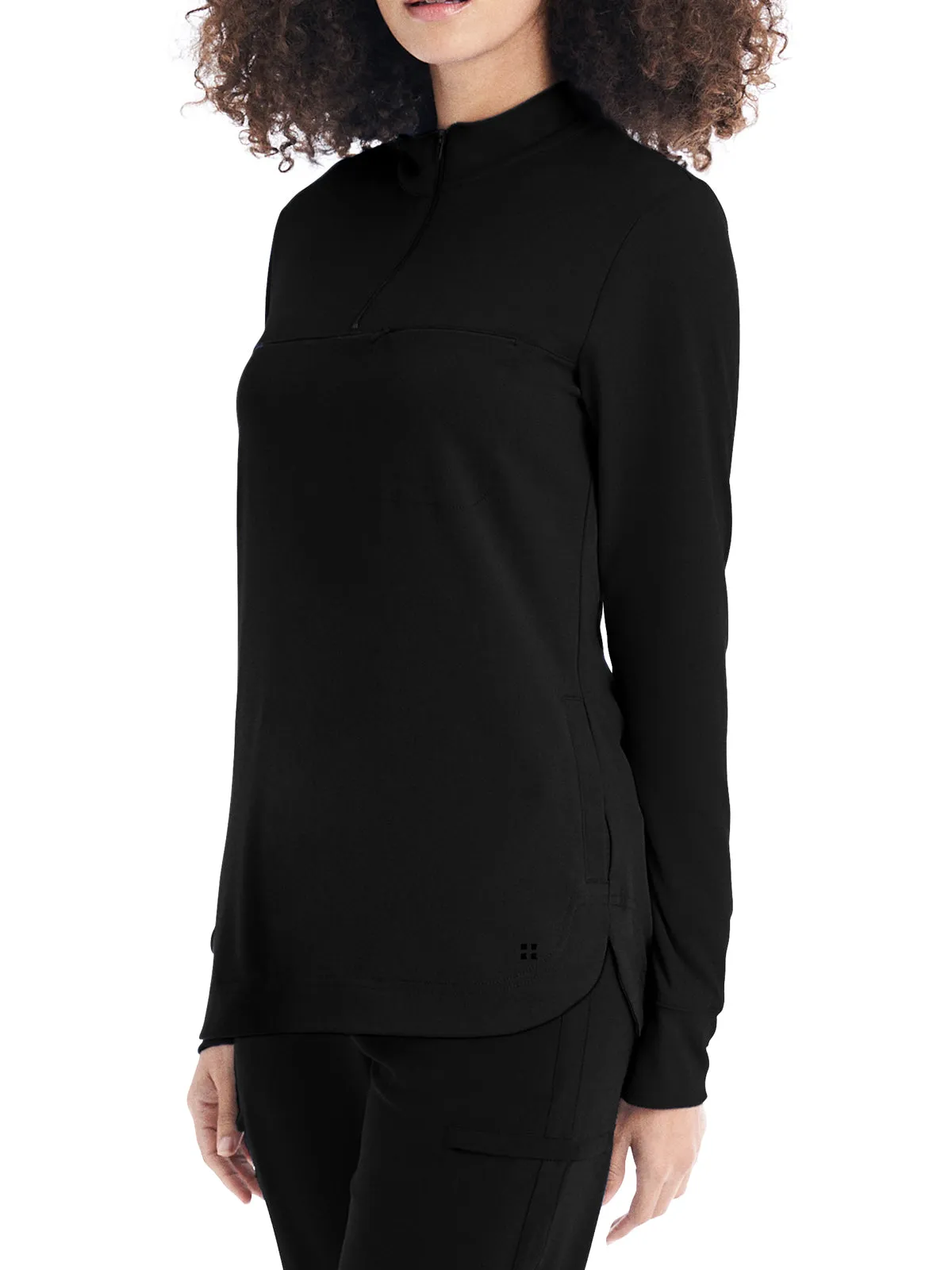 Crft - Women's 3-Pocket Quarter-Zip Mock Neck Pullover Top