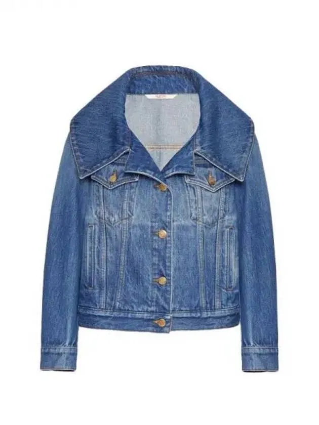 Cropped cotton denim jacket 271775