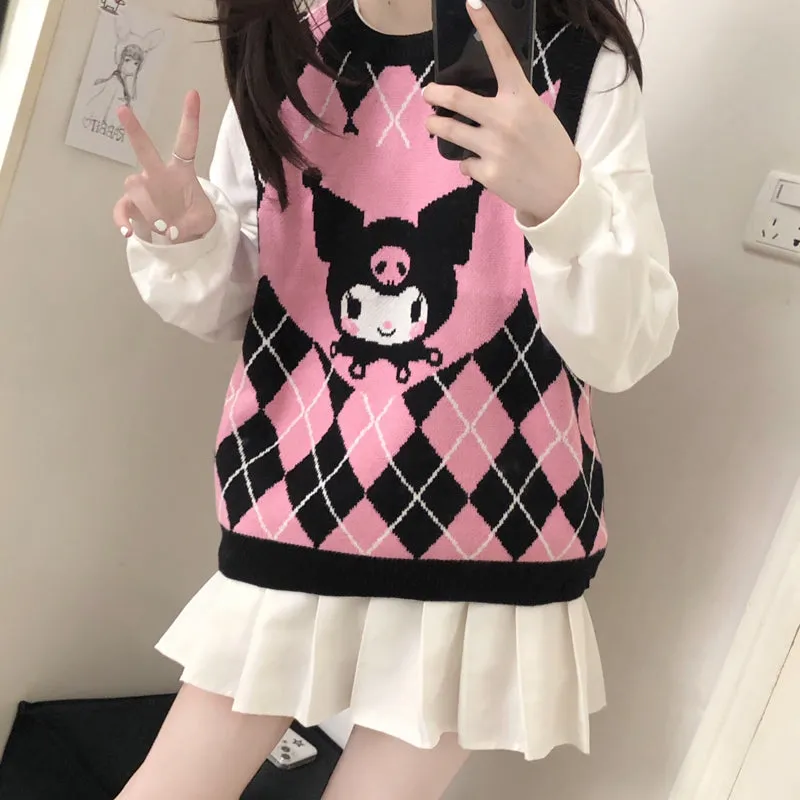 Cute cartoon knitted vest  PL52777