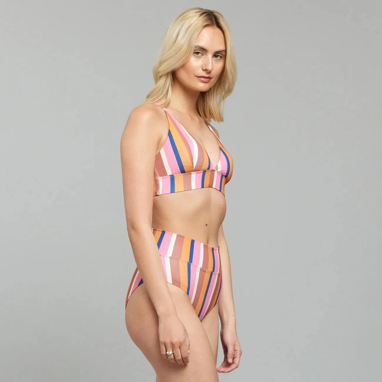 DEDICATED Alva bikini top Irregular stripe multi color women