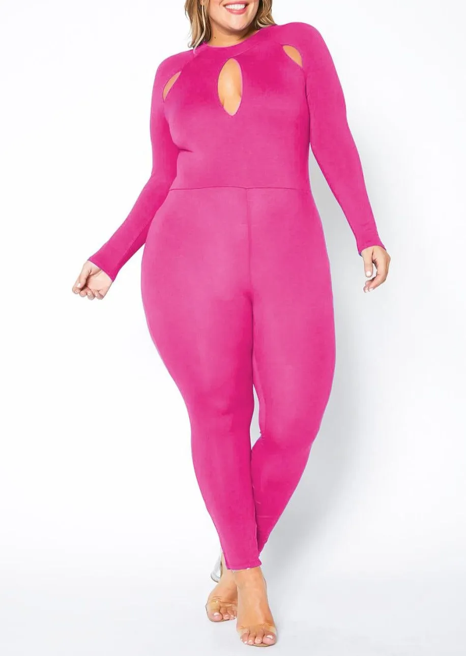 Hi Curvy Plus Size Women Cutout Bodycon Jumpsuit