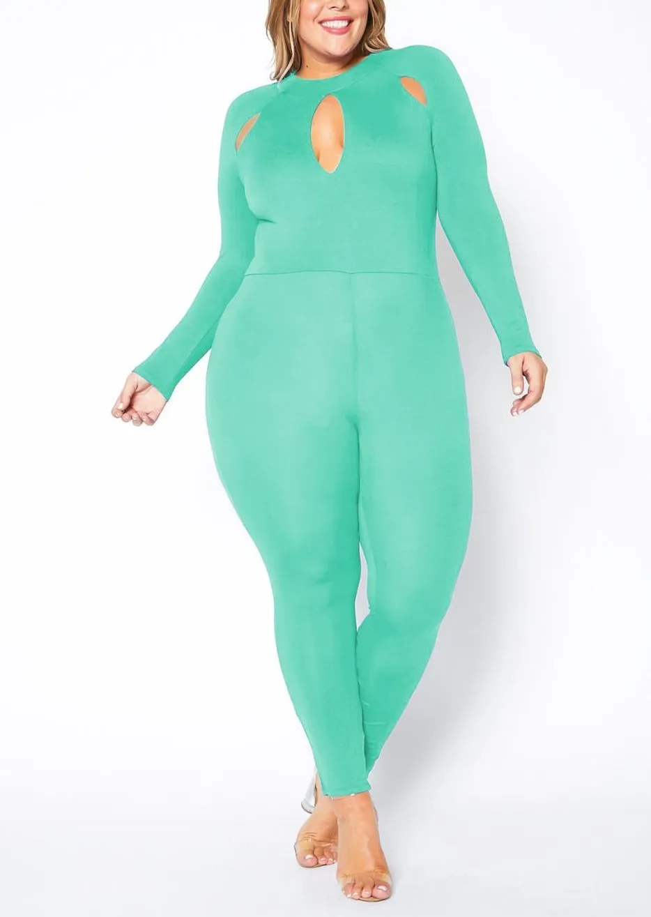 Hi Curvy Plus Size Women Cutout Bodycon Jumpsuit