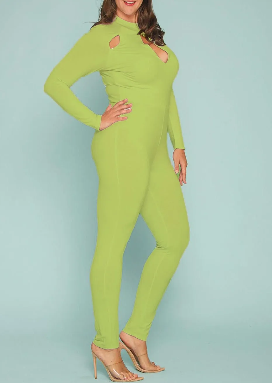 Hi Curvy Plus Size Women Cutout Bodycon Jumpsuit