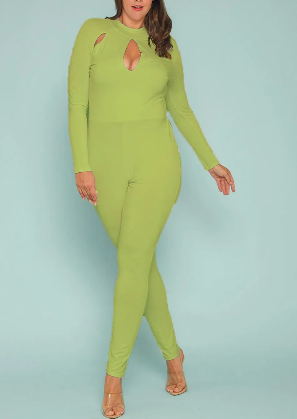 Hi Curvy Plus Size Women Cutout Bodycon Jumpsuit