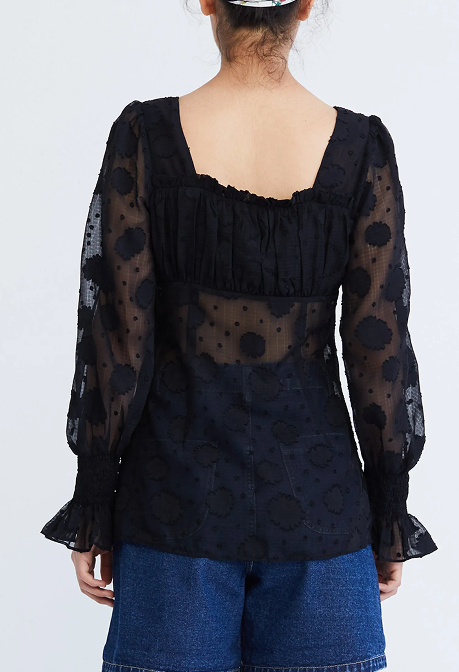 Lacey Cottage Ruch Square Neck Top