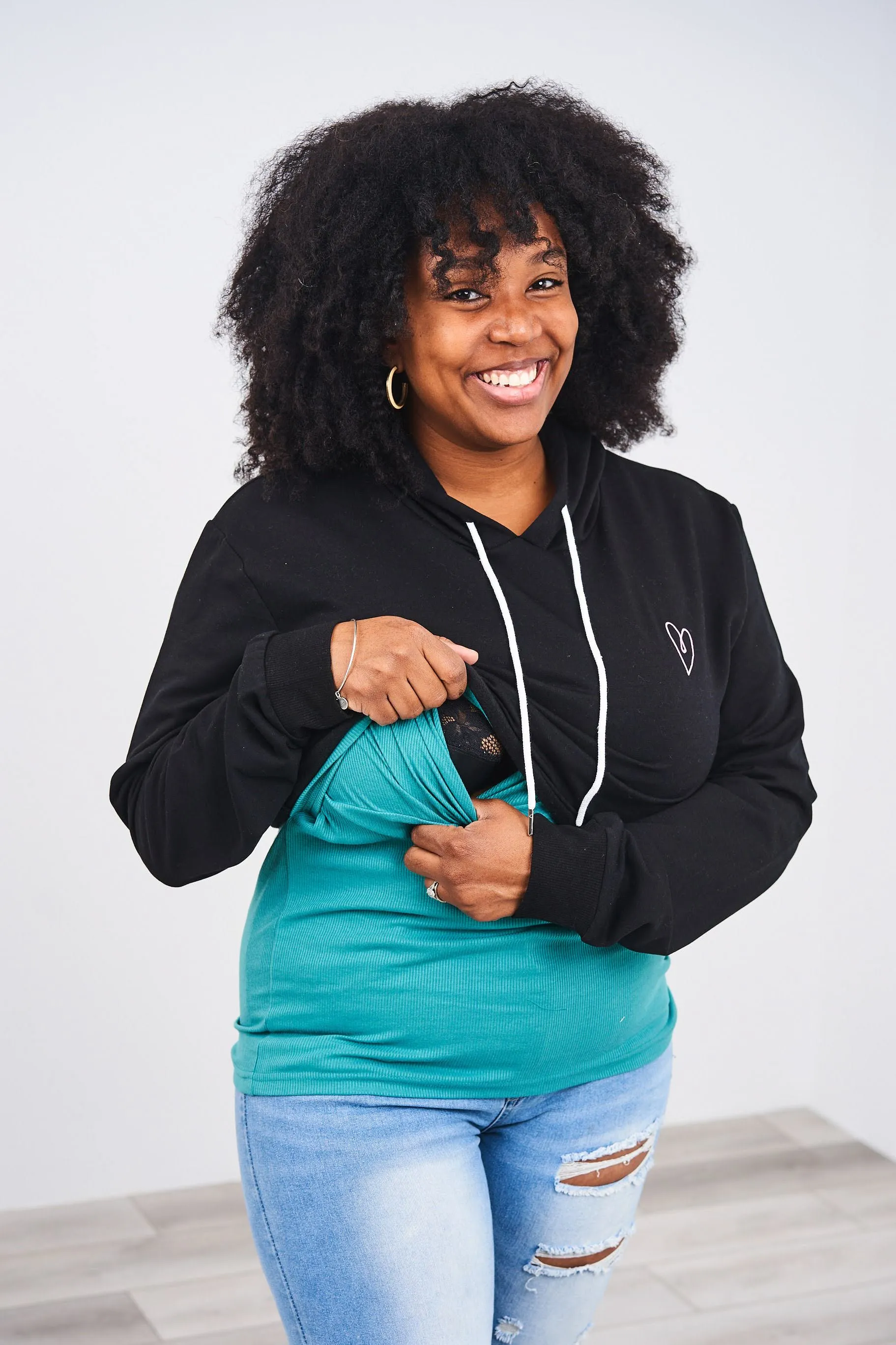 Latched Mama Cropped Nursing Hoodie - Last Chance