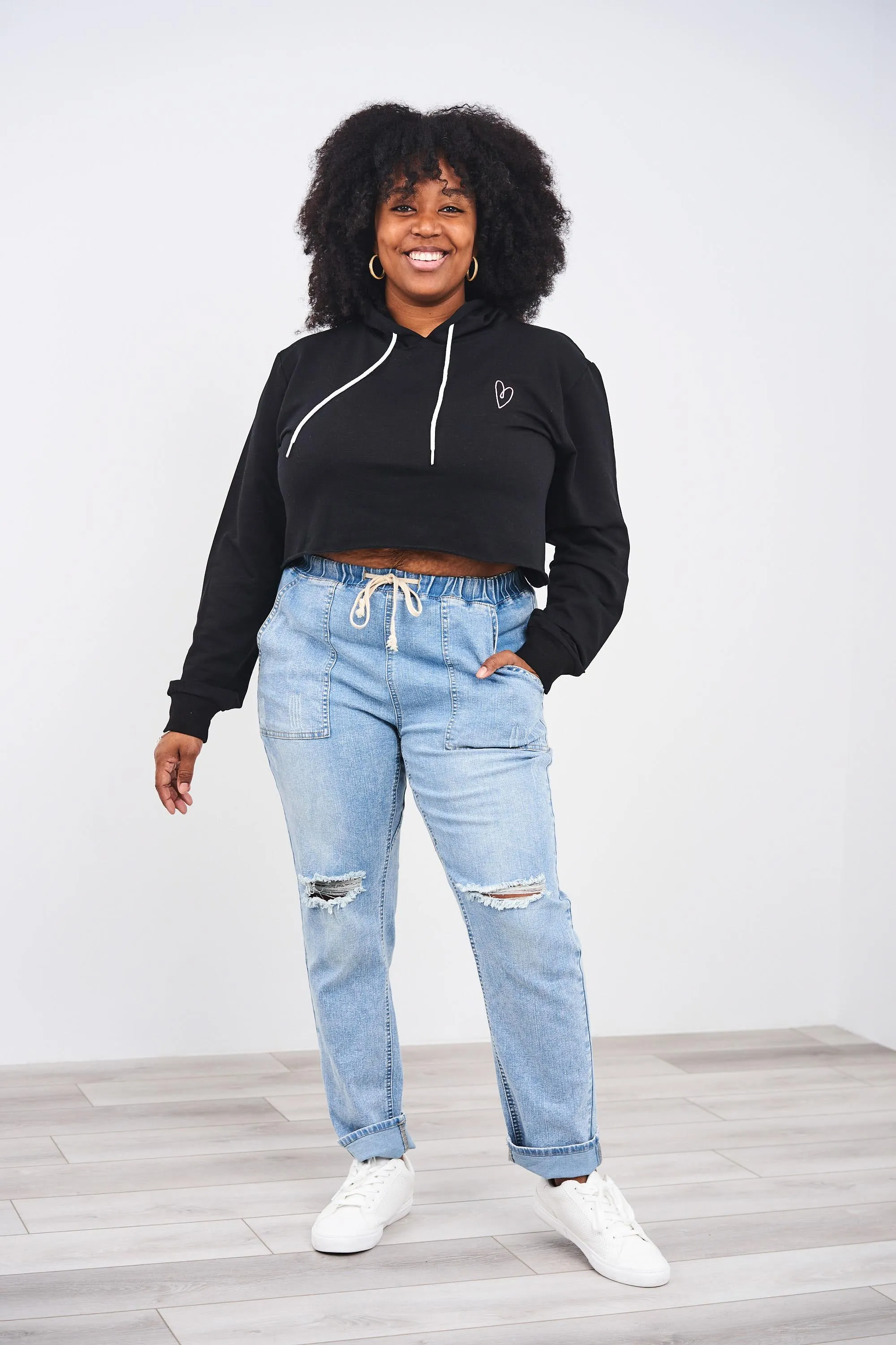 Latched Mama Cropped Nursing Hoodie - Last Chance