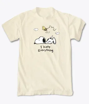 Peanuts Snoopy & Woodstock I Hate Everything Mens T-Shirt