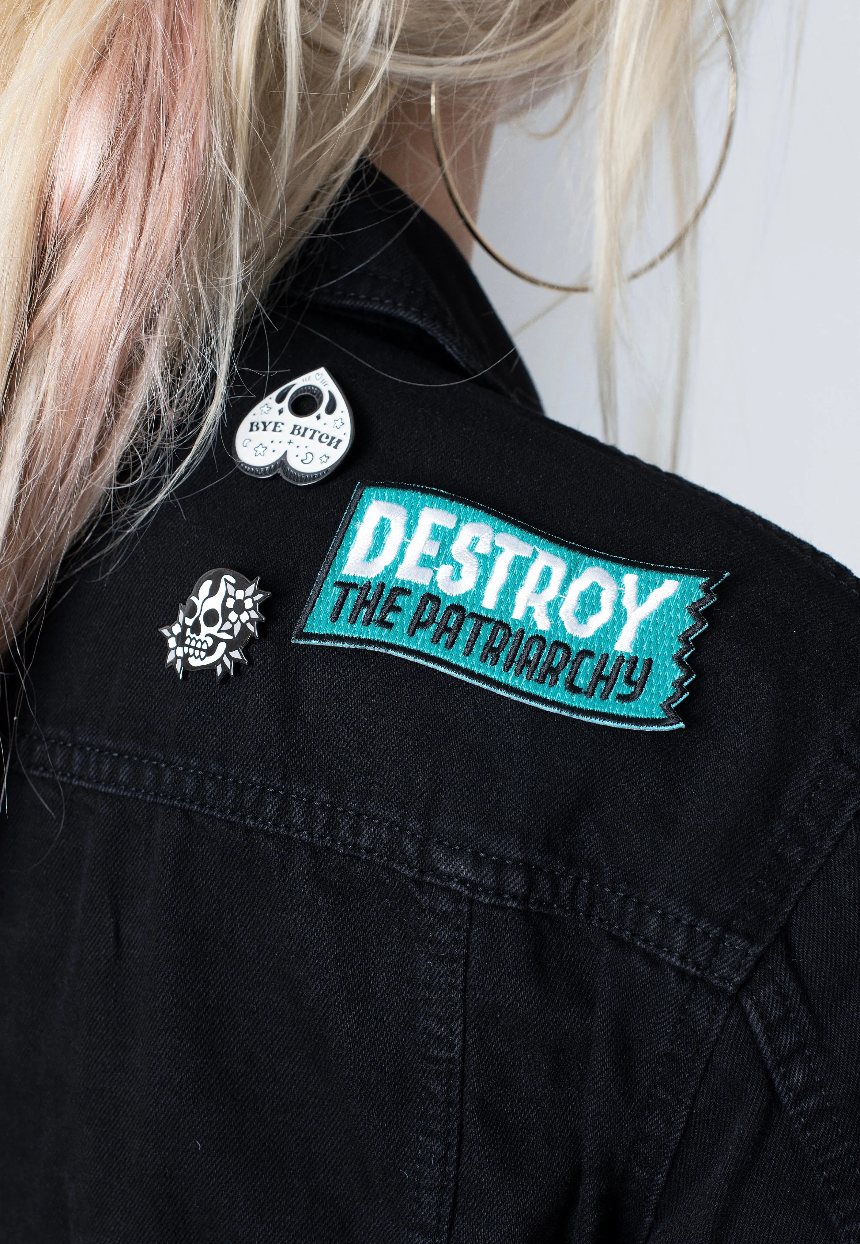 Punky Pins - Destroy The Patriarchy Embroidered Iron On - Patch