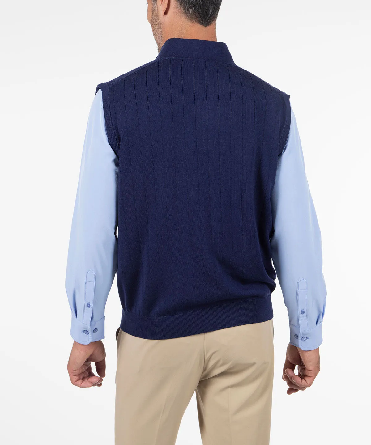 Signature Merino Lined Quarter-Zip Mock Neck Wind Vest