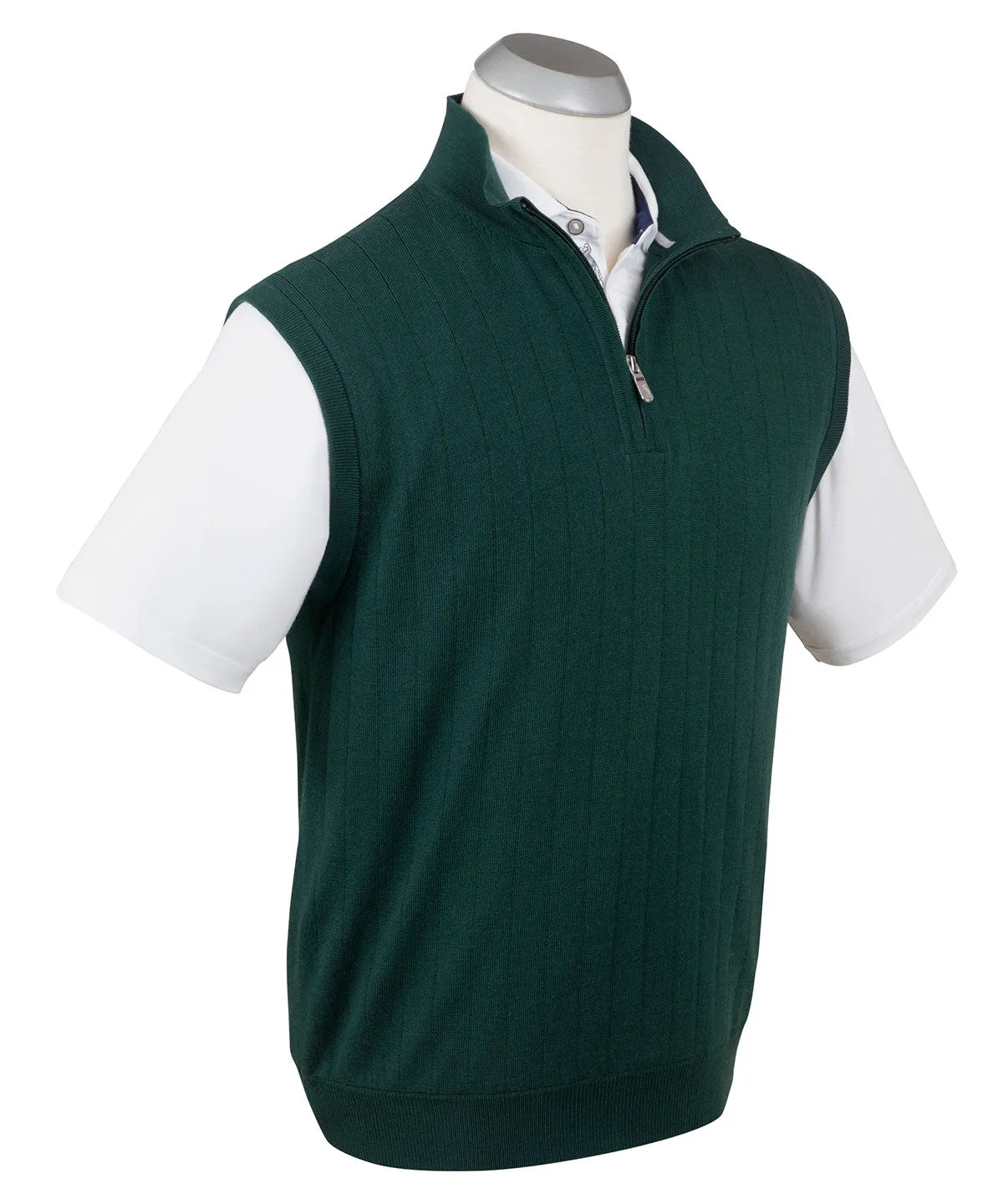 Signature Merino Lined Quarter-Zip Mock Neck Wind Vest