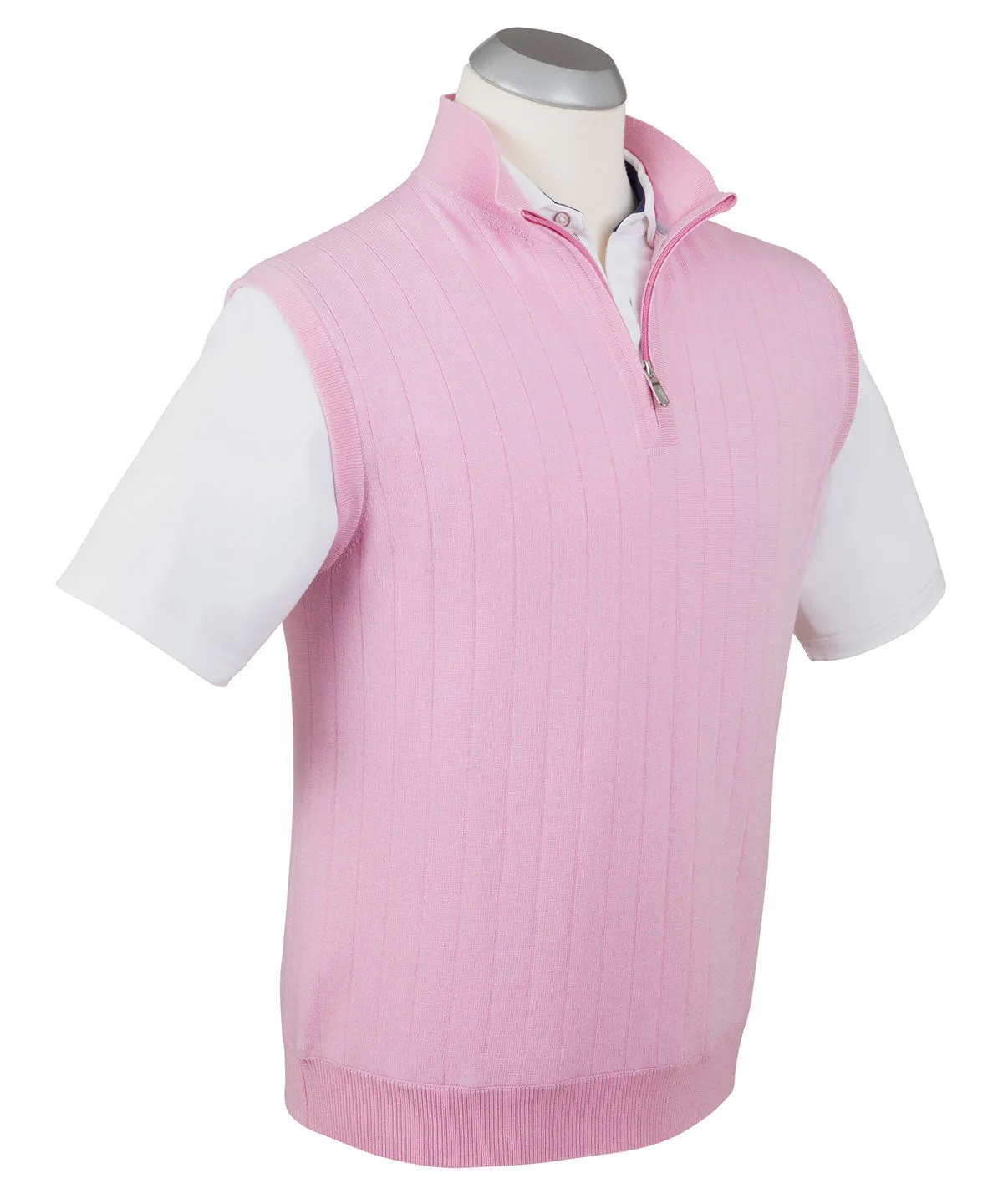 Signature Merino Lined Quarter-Zip Mock Neck Wind Vest