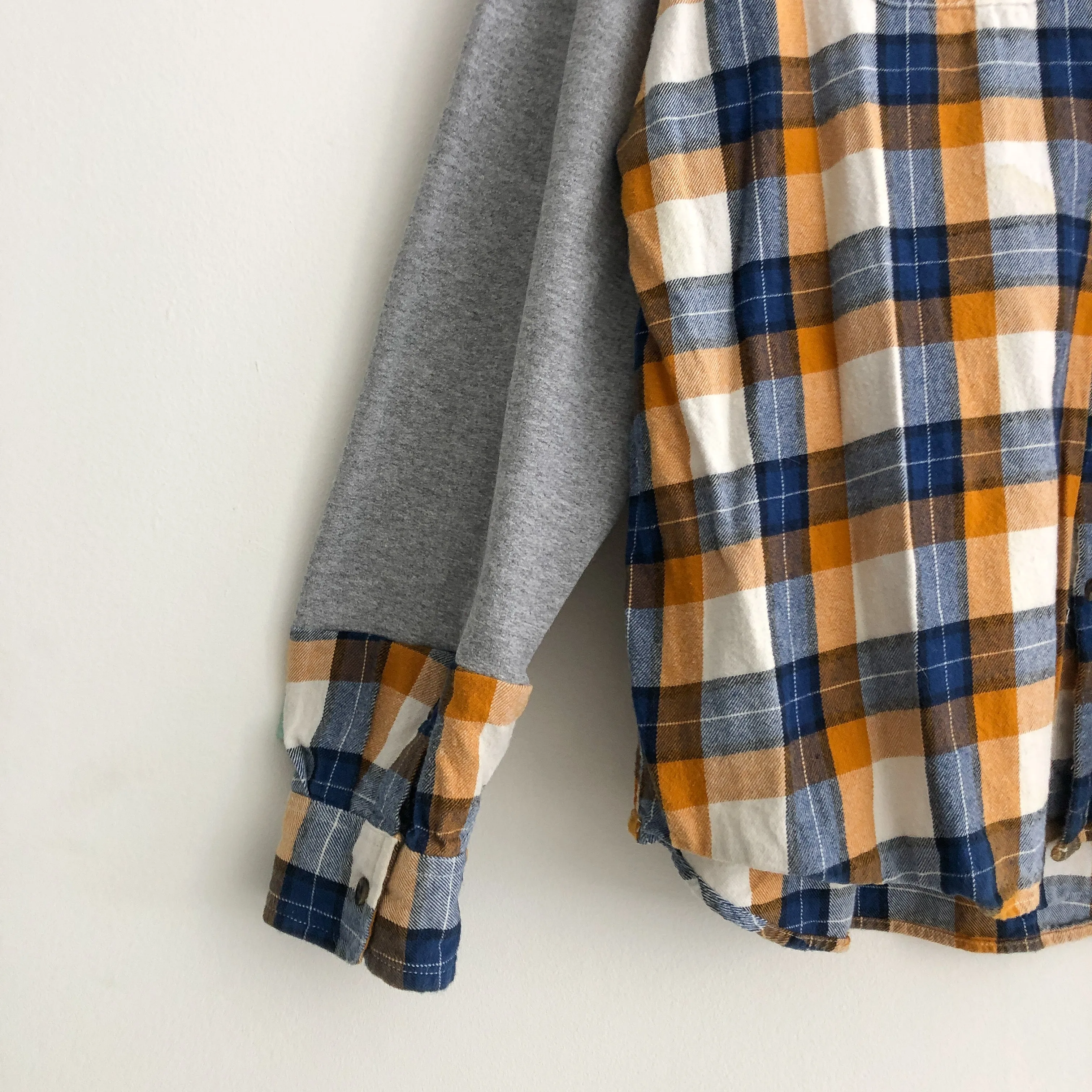 Upcycled Cozy Flannel Sweatshirt