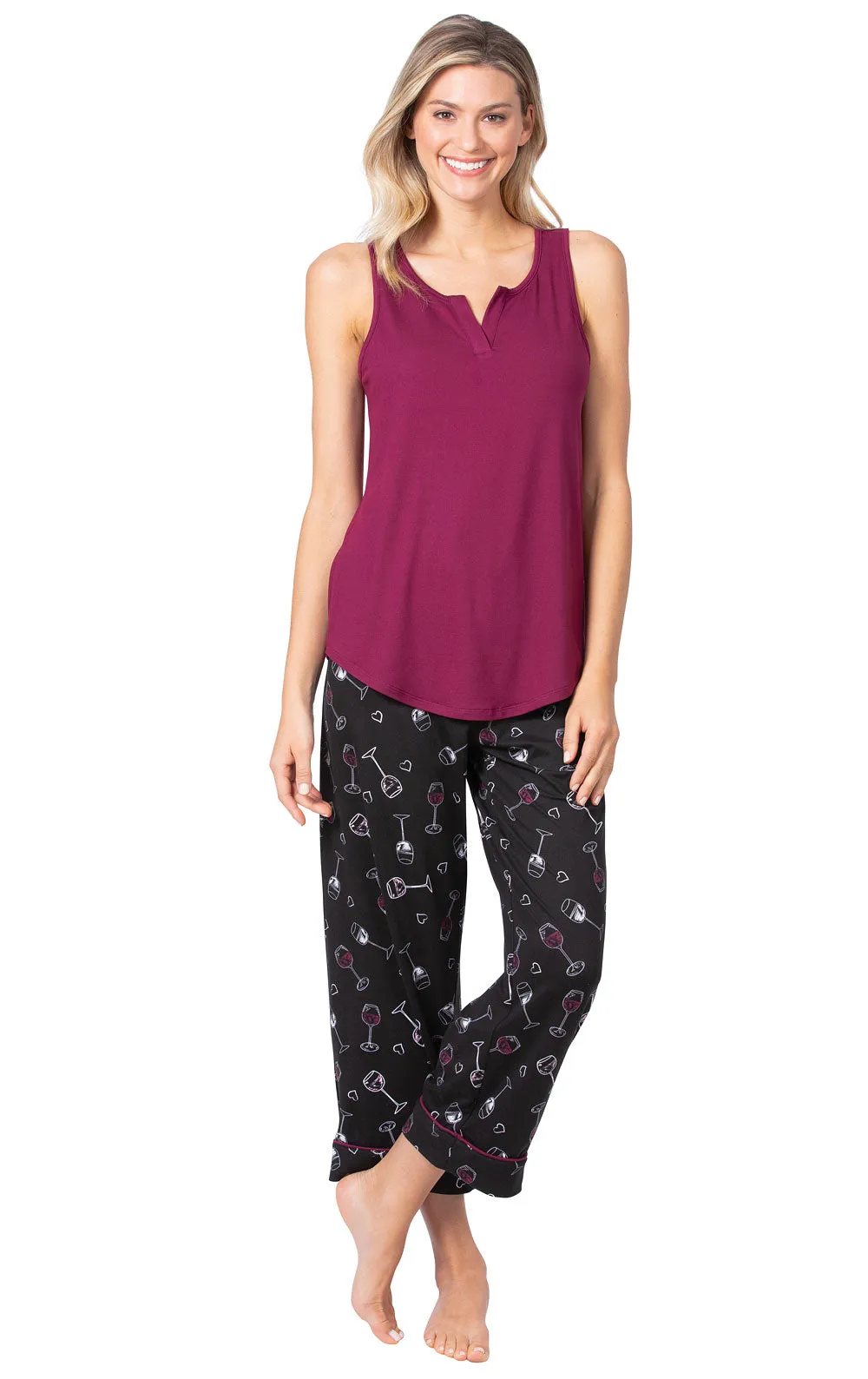 Wine Down Tank Capri Pajamas