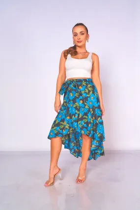 Wraparound Floral Print Skirt